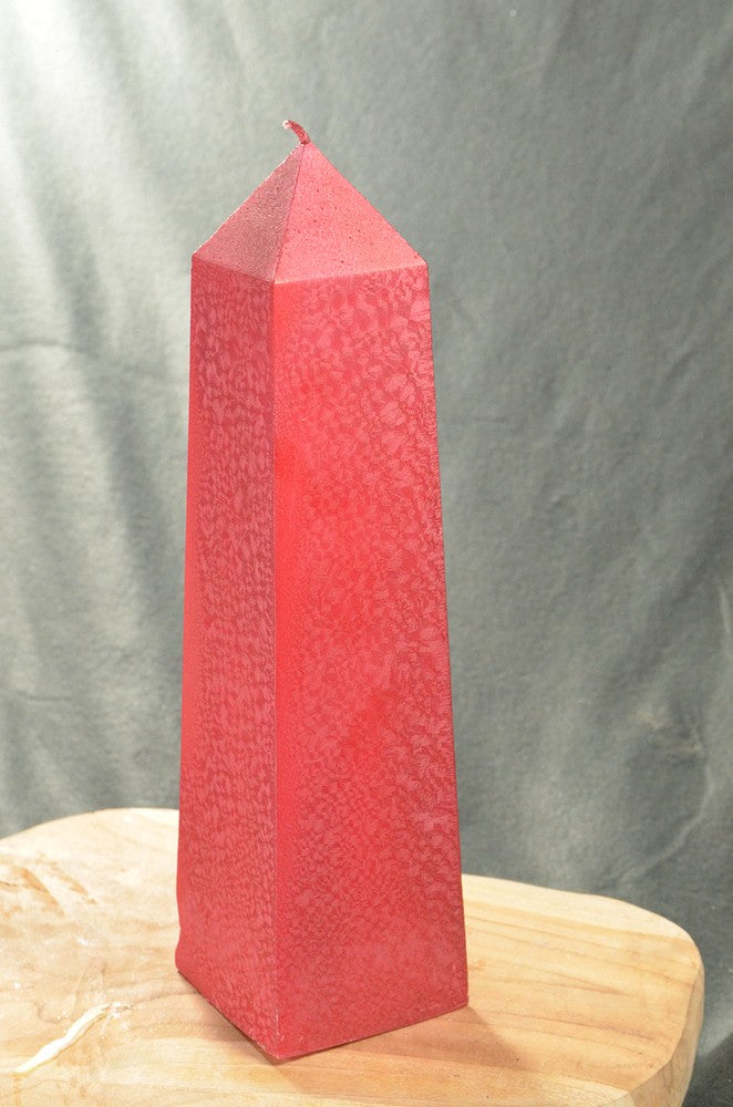 XXL-OBELISK-Kerze, 34 cm in ROT POLYMICO H: 34 cm