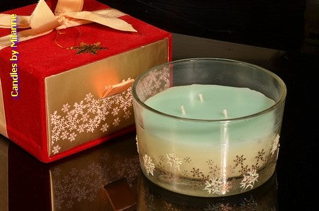 Exklusive 3-Docht-Kerze SOFT GREEN in luxuriöser Geschenkbox