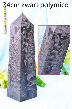 Obelisk Kerze XXL, Polyimico-SCHWARZ Höhe: 34cm