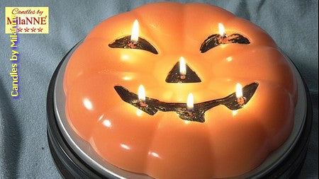 Halloween Special: Mega Pompoen kaars met 6 pitten, 23 cm